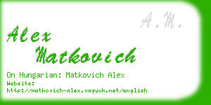 alex matkovich business card